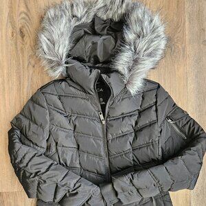 Nautica Ladies' Puffer with Faux Fur Hood Detachable Hood BLACK Size Small